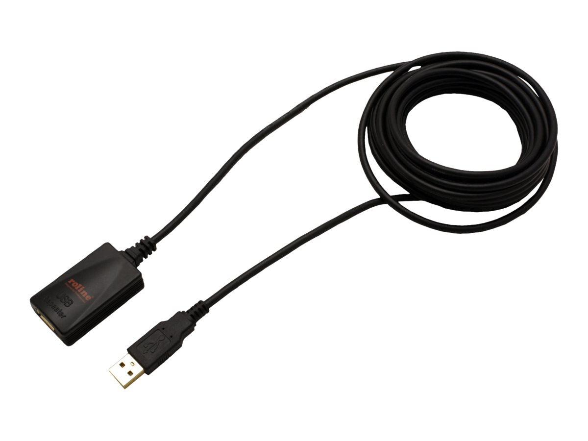 ROLINE USB 2.0 Verlängerung schwarz 5m - Vorderansicht