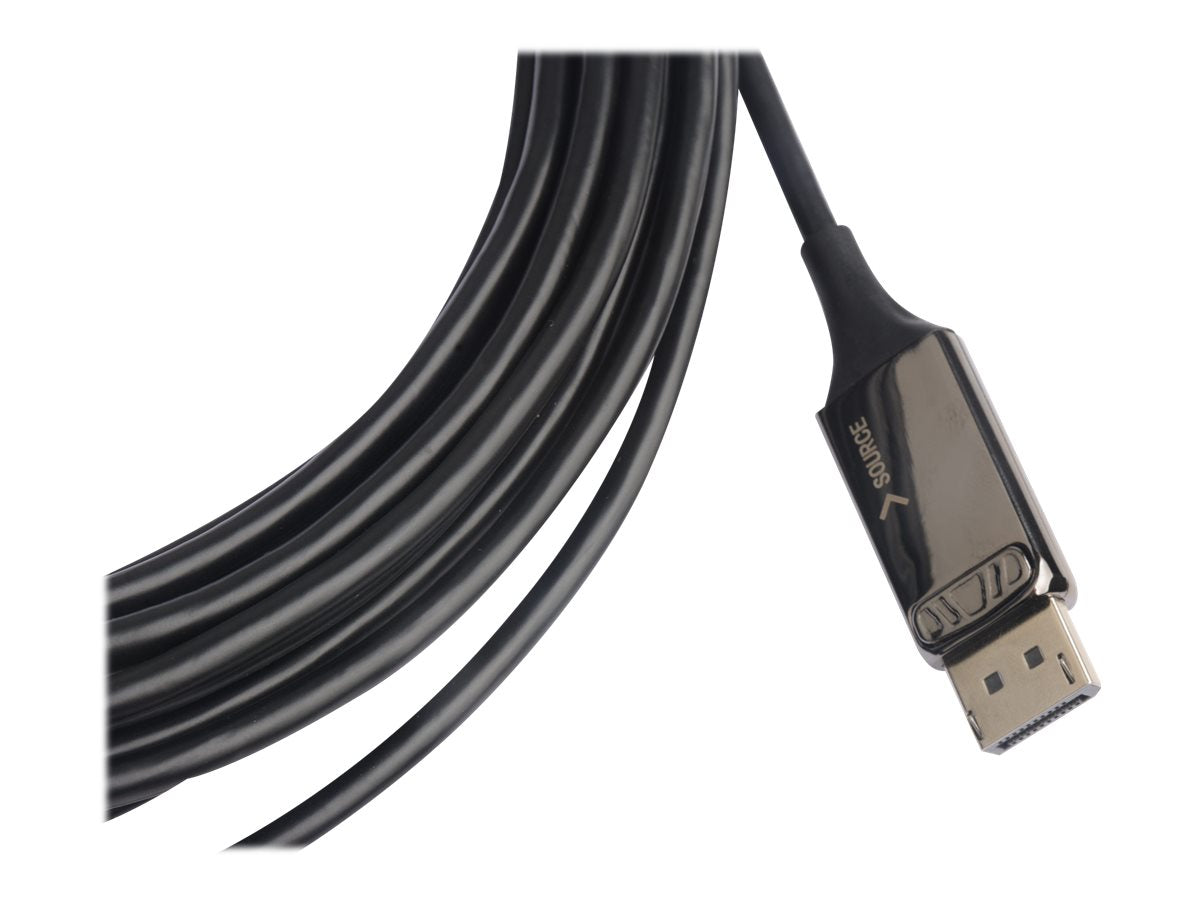 TECHLY DisplayPort AOC Anschlusskabel 8K Glasfaser DisplayPort Kabel 10m schwarz Unempfindlich gegenueber elektromagn.Stoerungen