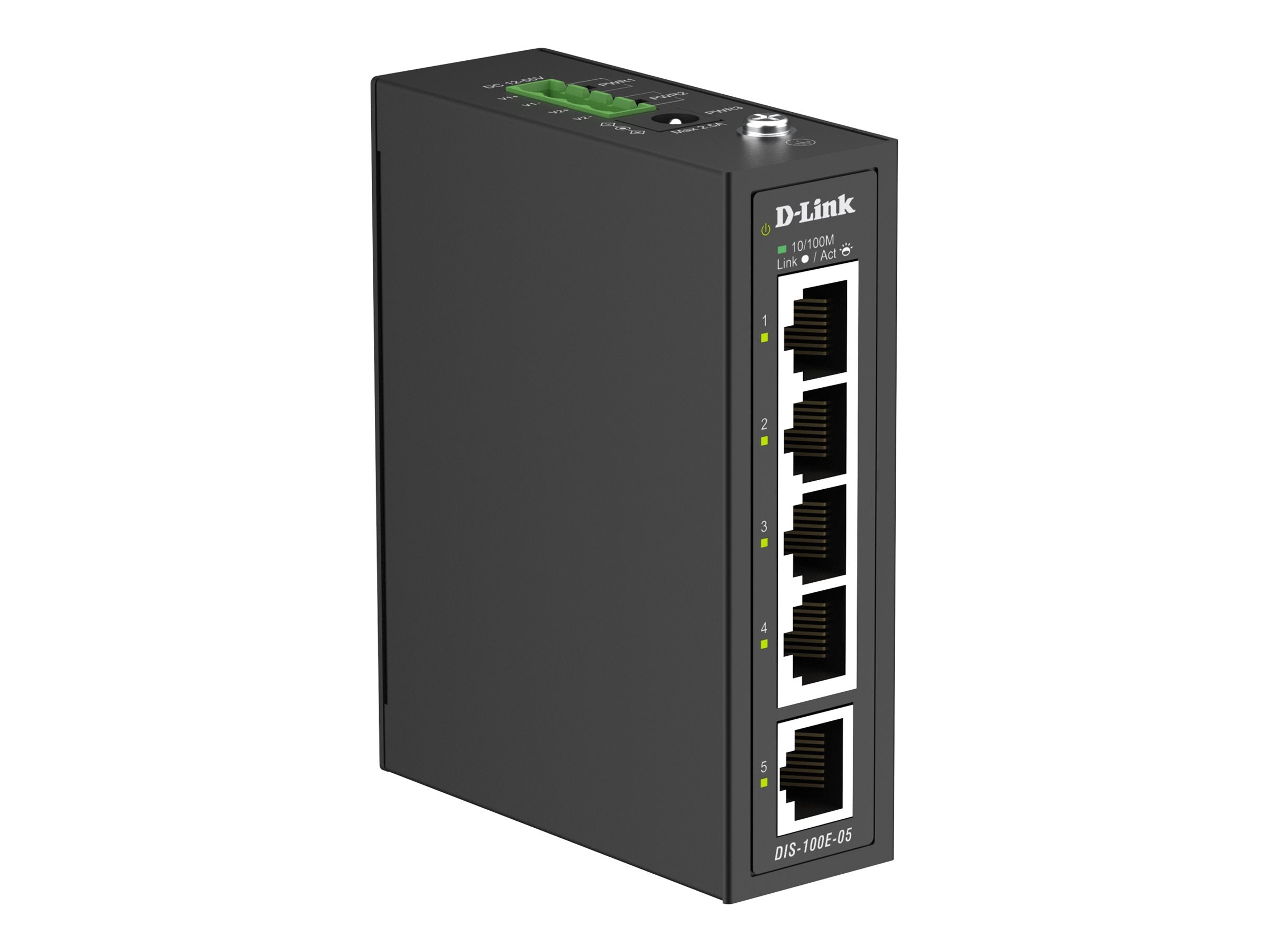 D-LINK DIS-100E-05 Industrial Fast Ethernet unmanaged Switch Vorderansicht