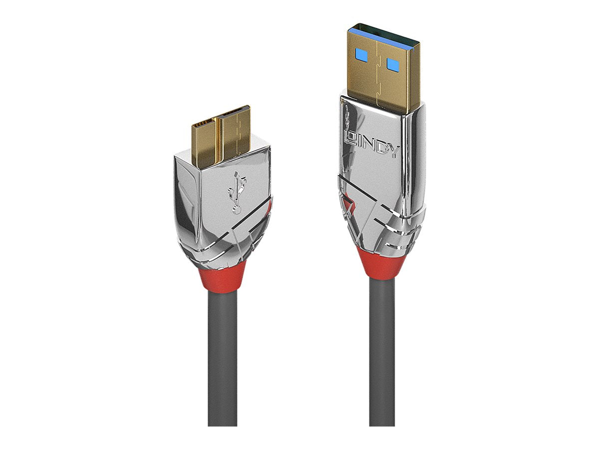 LINDY 1m USB 3.0 Typ A an Micro-B Kabel Cromo Line Detailansicht