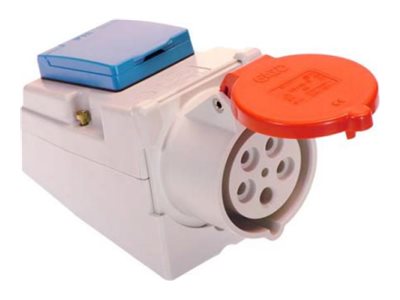 BACHMANN Wand-Kombidose 400V IEC309 IPX4 5polig Schutzk.dose 230V 16A - Vorderansicht