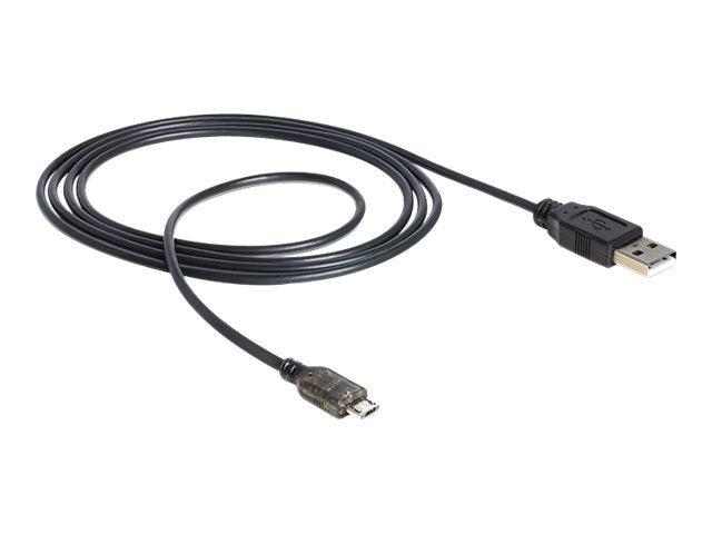DELOCK Kabel USB micro-B St/ USB-A St mit LED Anzeige 1,5 m - Vorderansicht