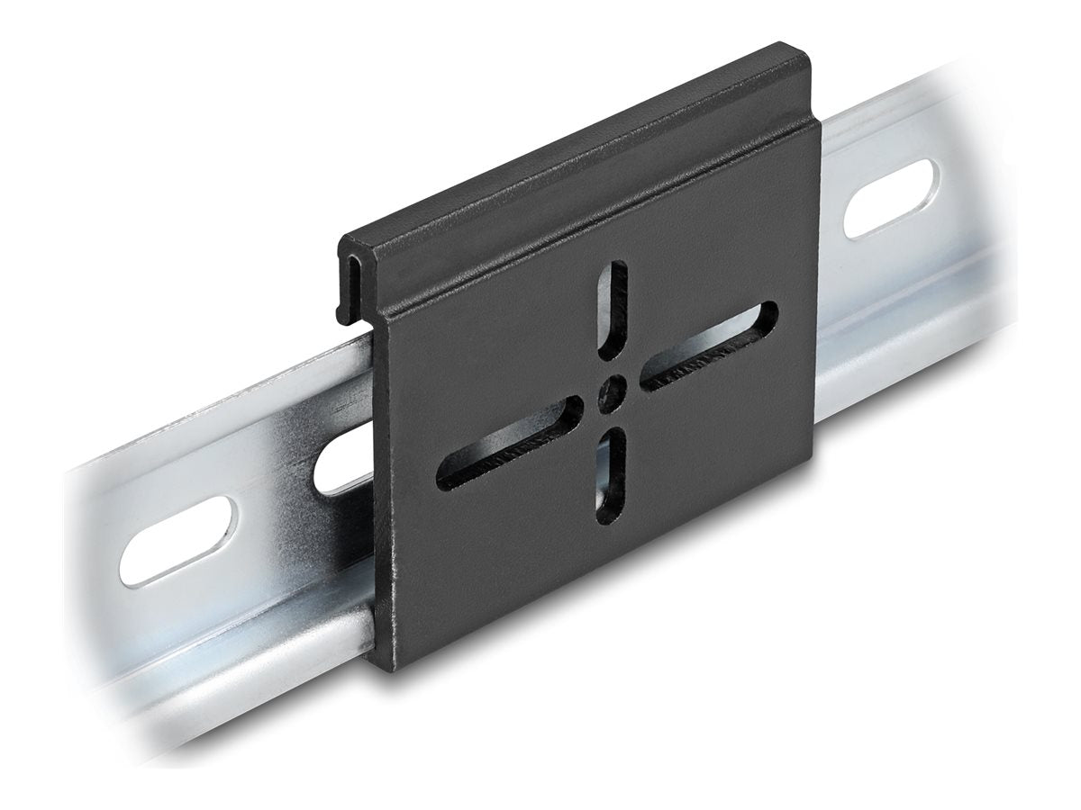 DELOCK Aluminium Montageclip für Hutschiene 60,0 x 47,8mm schwarz - Vorderansicht