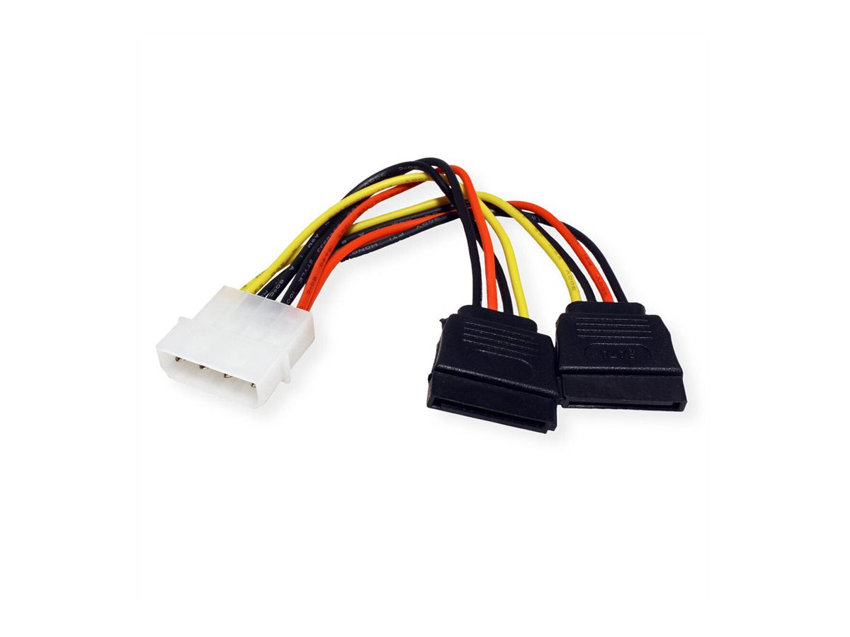 ROLINE Y-Adapterkabel 4 pol. HDD / 2x SATA 0,12m Detailansicht