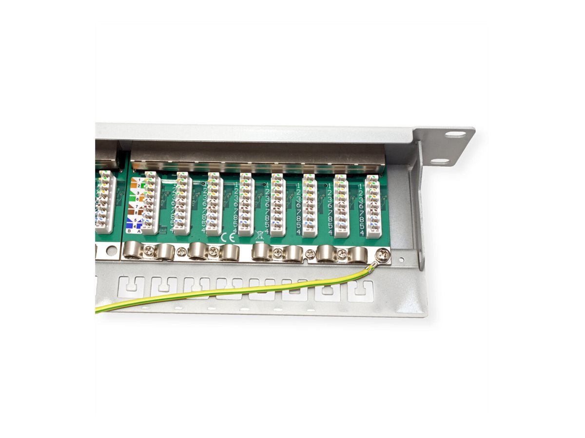 VALUE Kat.6A Class EA 19 Patchpanel 24 P geschirmt grau - Detailansicht