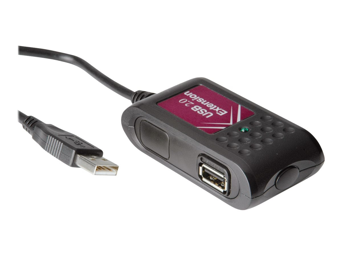 VALUE USB 2.0 Verlängerung 2fach schwarz 5m - Vorderansicht