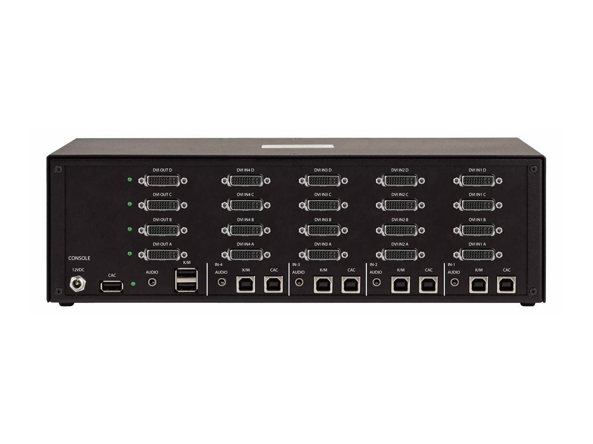 STARTECH.COM 4-Port Secure Quad-Monitor KVM-Switch DVI NIAP 4.0 Zertifizierter Desktop KVM Umschalter CAC-Port