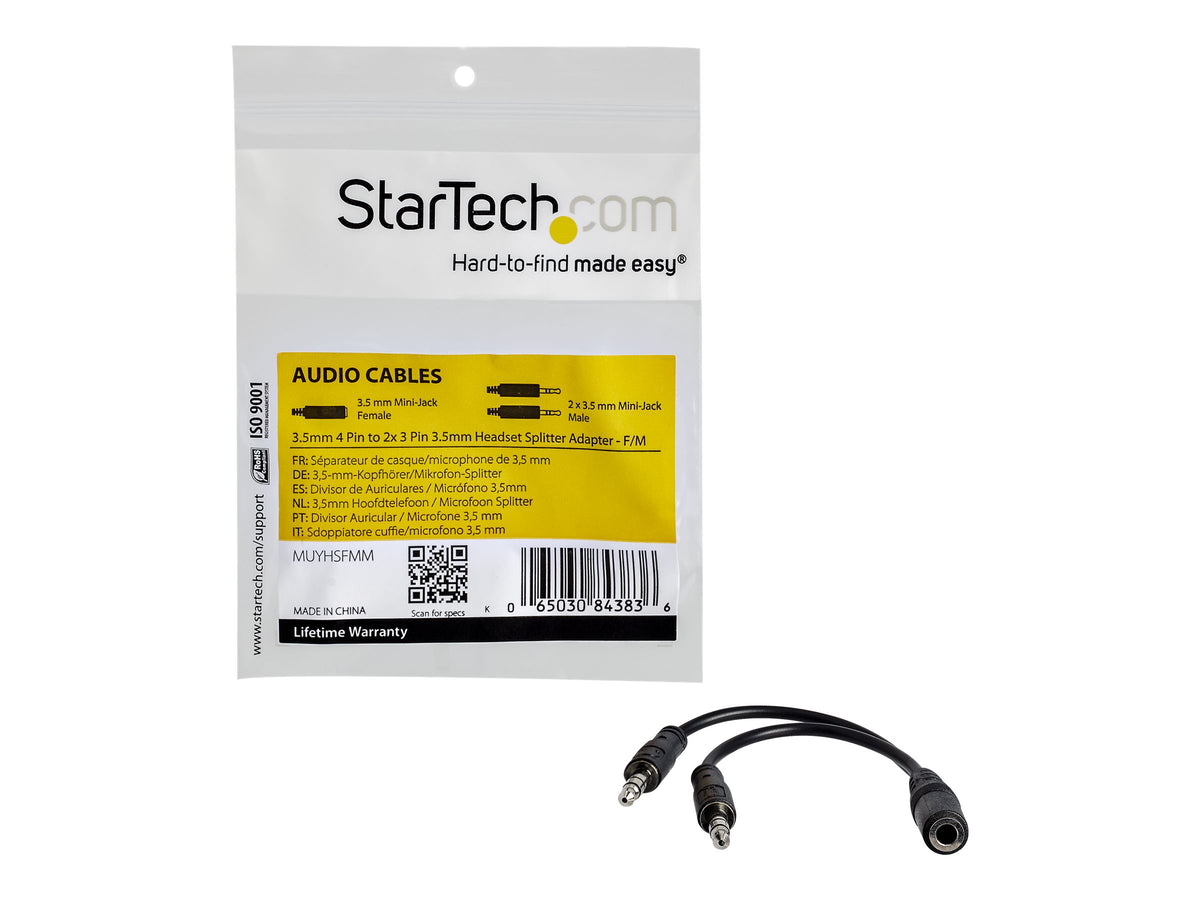 STARTECH.COM 3,5mm Audio Klinke Y Kabel - Vorderansicht