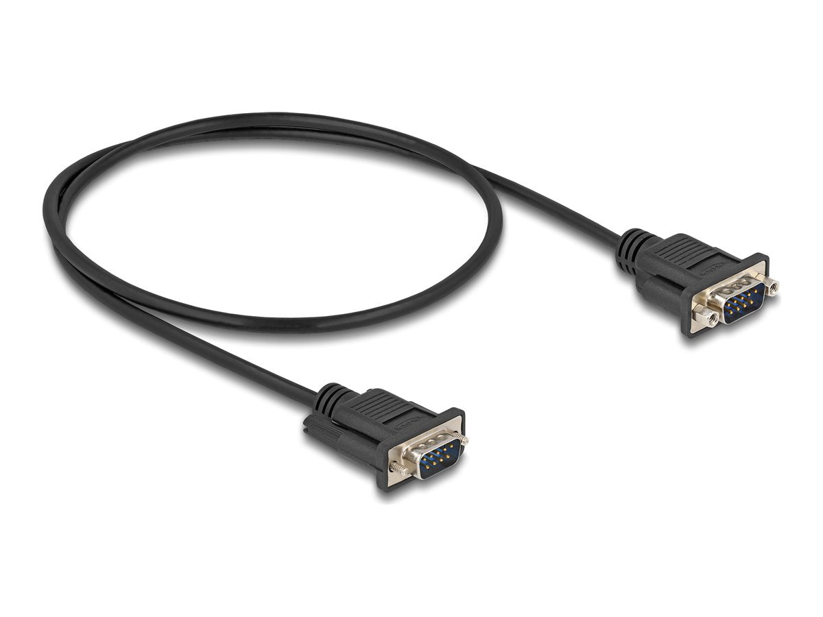 DELOCK Seriell Kabel RS-232 D-Sub9 Stecker zu Stecker 0,5m - Vorderansicht