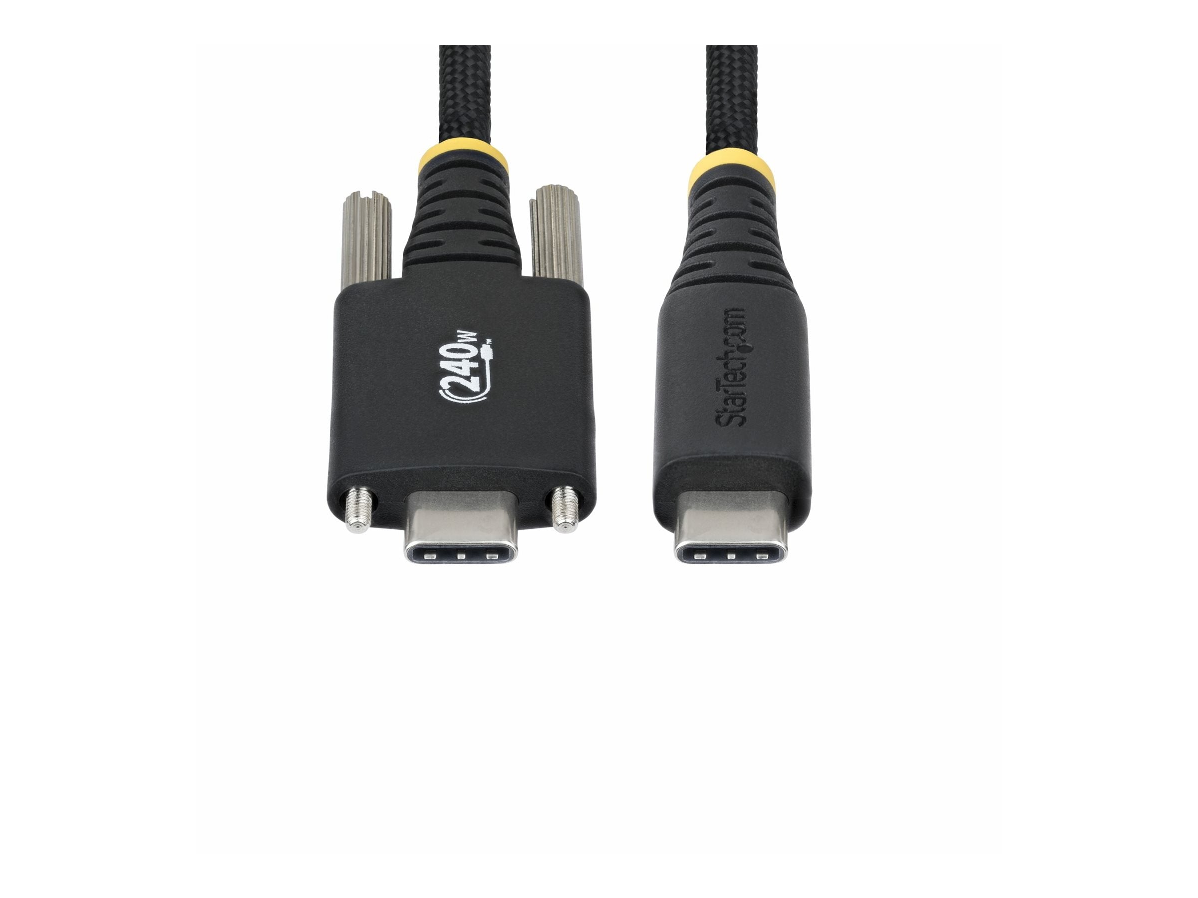 STARTECH.COM 2m USB-C-Ladekabel Schraubensicherung 240W 5A PD EPR Laptop-Ladekabel Nylon Geflochten USB-IF zertifiziert