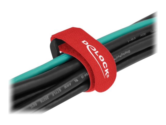 DELOCK Klett-Kabelbinder rot Verpackung