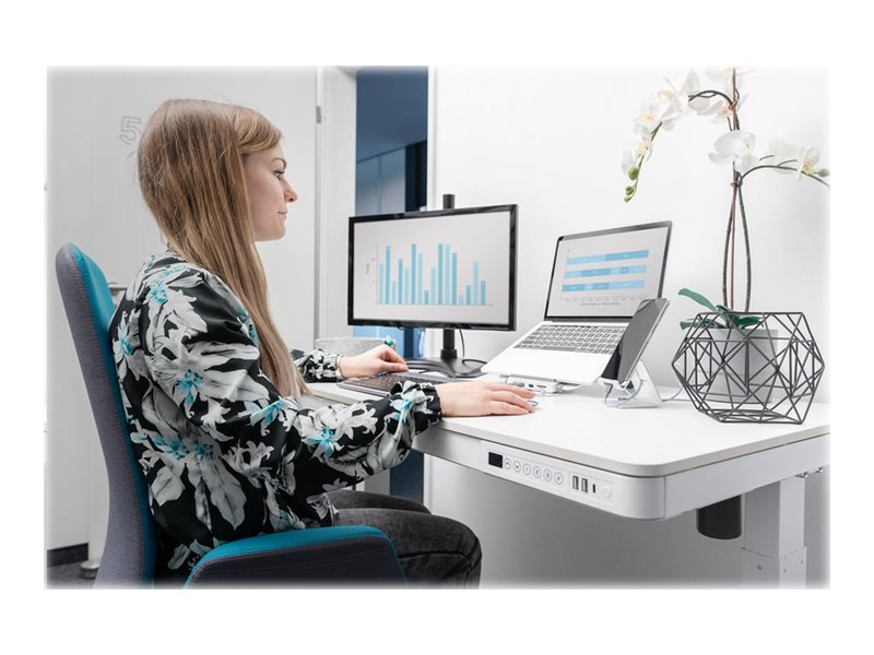 DIGITUS Electric höhenverstellbarer Schreibtisch 120x60cm Vorderansicht
