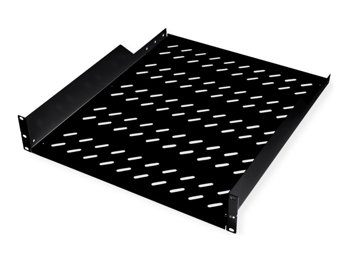 ROLINE Fachboden 48,26cm 19Zoll 2 HE 550 T 25kg Tragkraft schwarz - Vorderansicht