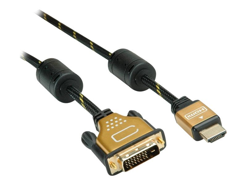 ROLINE GOLD Monitorkabel DVI-HDMI ST-ST 24+1 dual link 7,5m - Vorderansicht