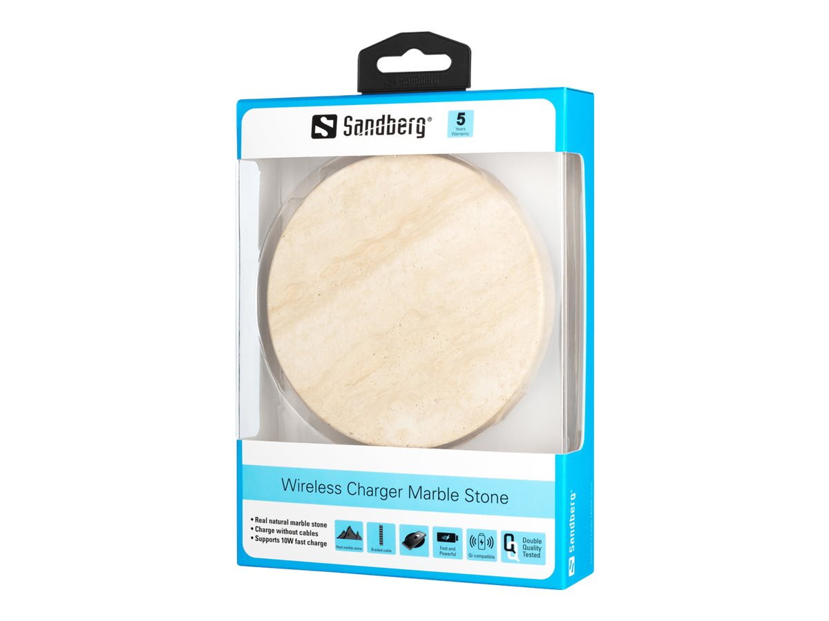 SANDBERG Marble Stone Charger Beige - Verpackung