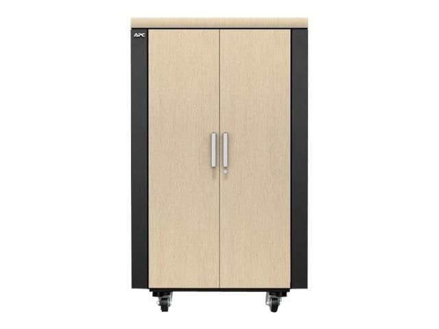 APC NetShelter CX Secure Soundproof Server Room in a Box Enclosure Shock Packaging Rack cabinet with gray oak 24U 19