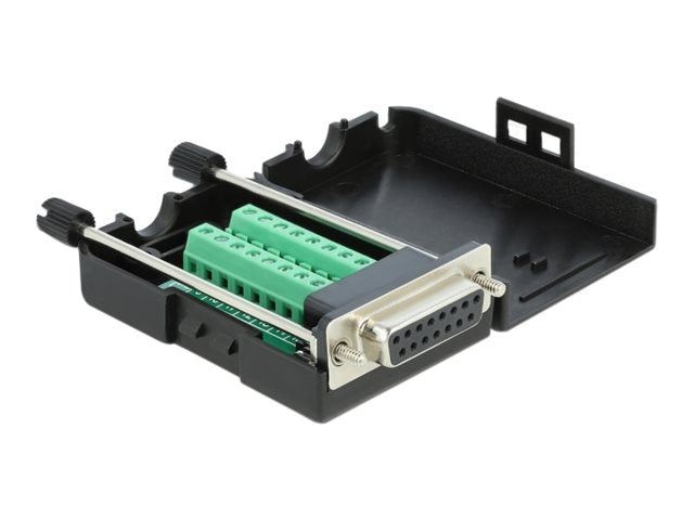DELOCK Sub-D15 Buchse zu Terminalblock Adapter Vorderansicht