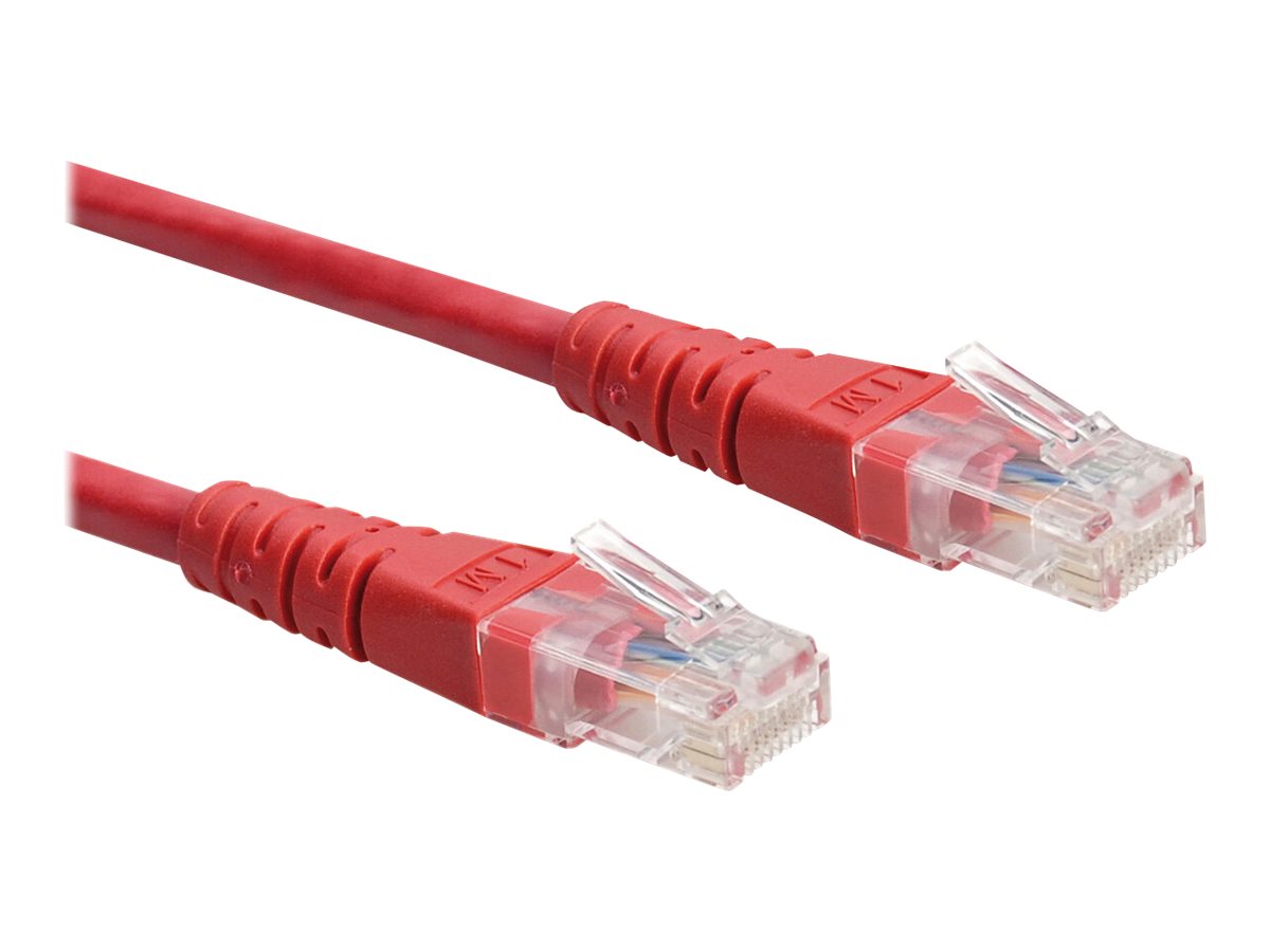ROLINE Patchkabel Kat.6 Class E UTP rot 0,5m - Vorderansicht