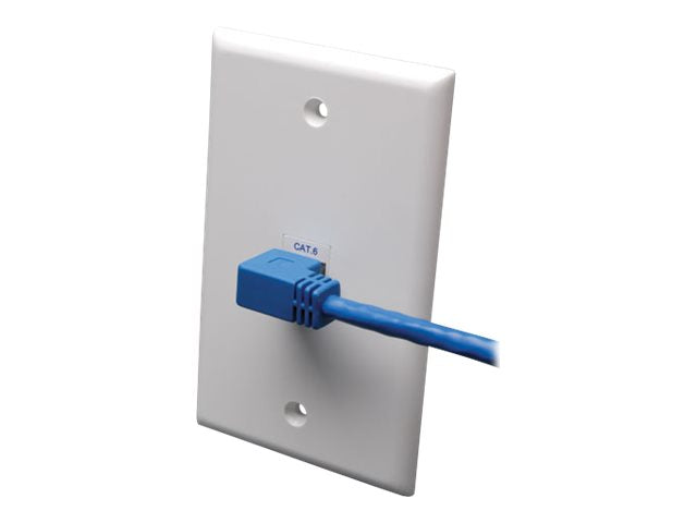 EATON TRIPPLITE Right-Angle Cat6 Gigabit Molded UTP Ethernet Cable RJ45 Right-Angle M to RJ45m Blue 3 ft. 0