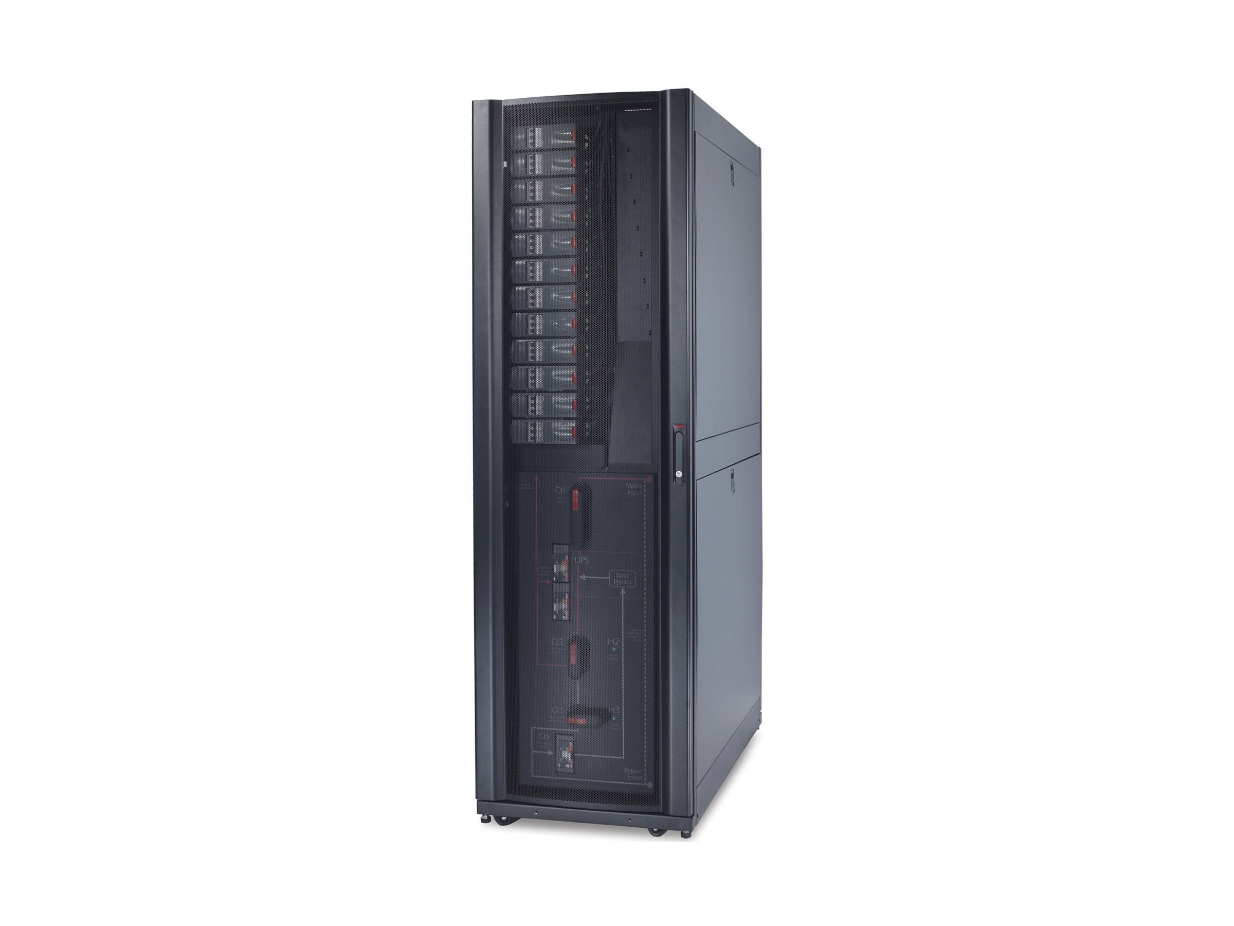Detailansicht der Anschlüsse des APC InfraStruXure Modular IT Power Distribution Cabinet