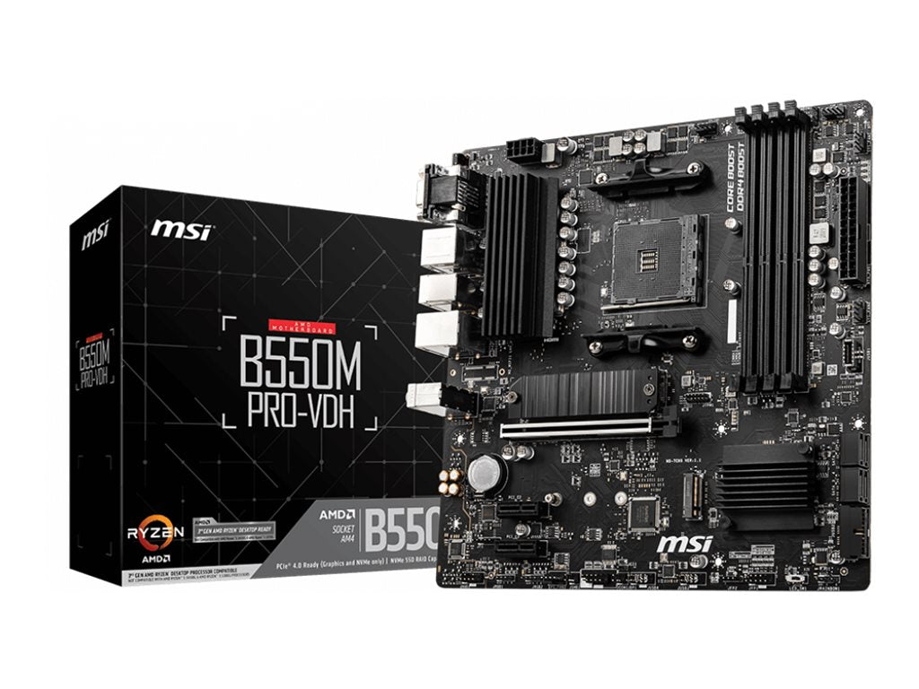 MSI B550M PRO-VDH AM4 mATX Motherboard Anschlussmöglichkeiten
