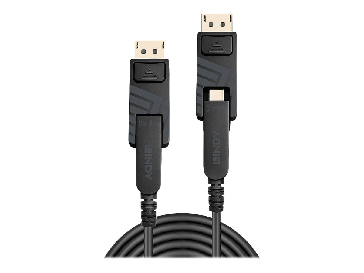LINDY 70m Fibre Optic Hybrid DisplayPort 1.4 Cable Vorderansicht