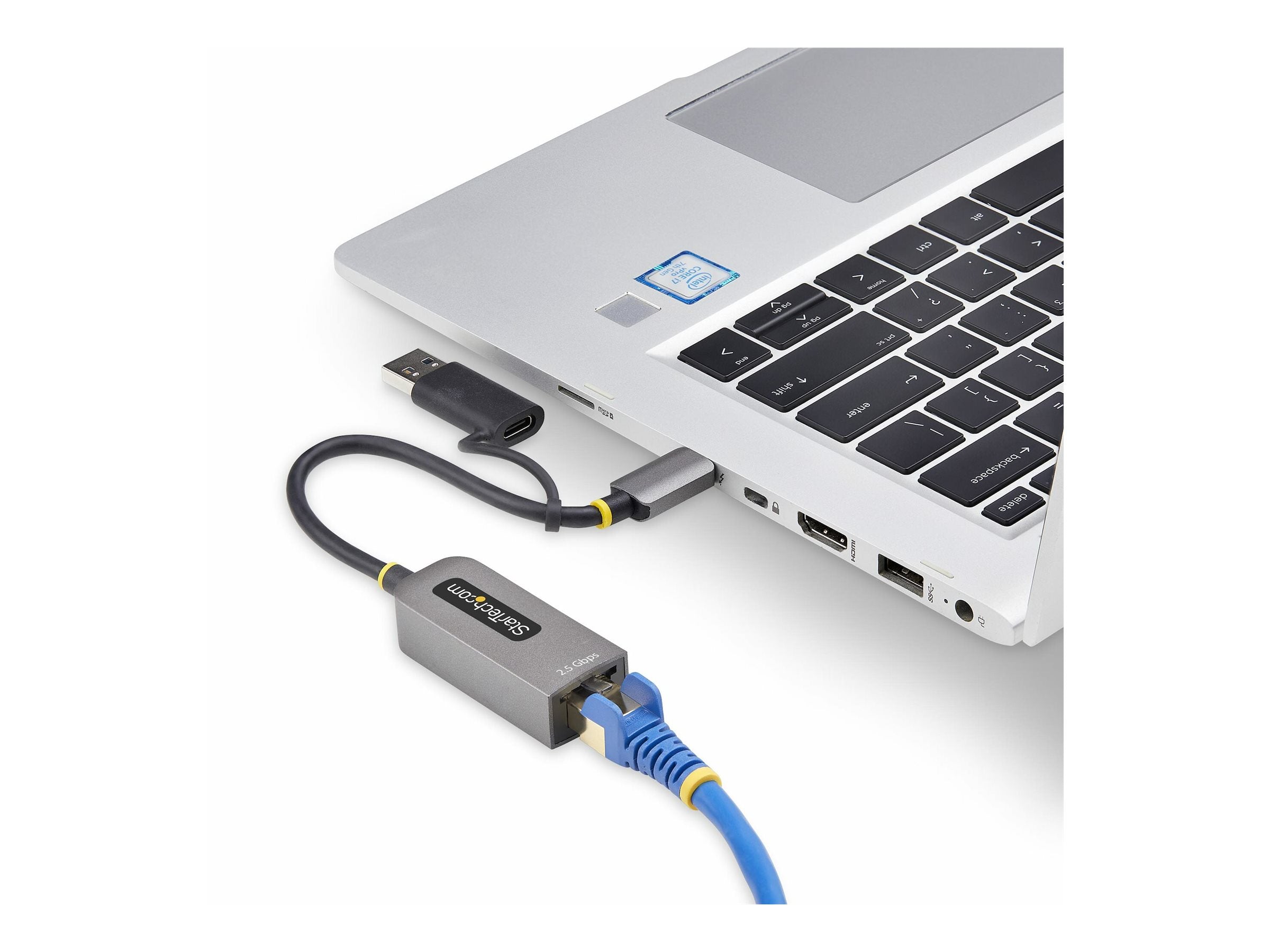 STARTECH.COM 2.5GbE USB C Ethernet Adapter mit USB-A Adapter USB-C LAN-RJ45 Netzwerkadapter USB 3.0 Typ-C 2.5Gb Netzwerk