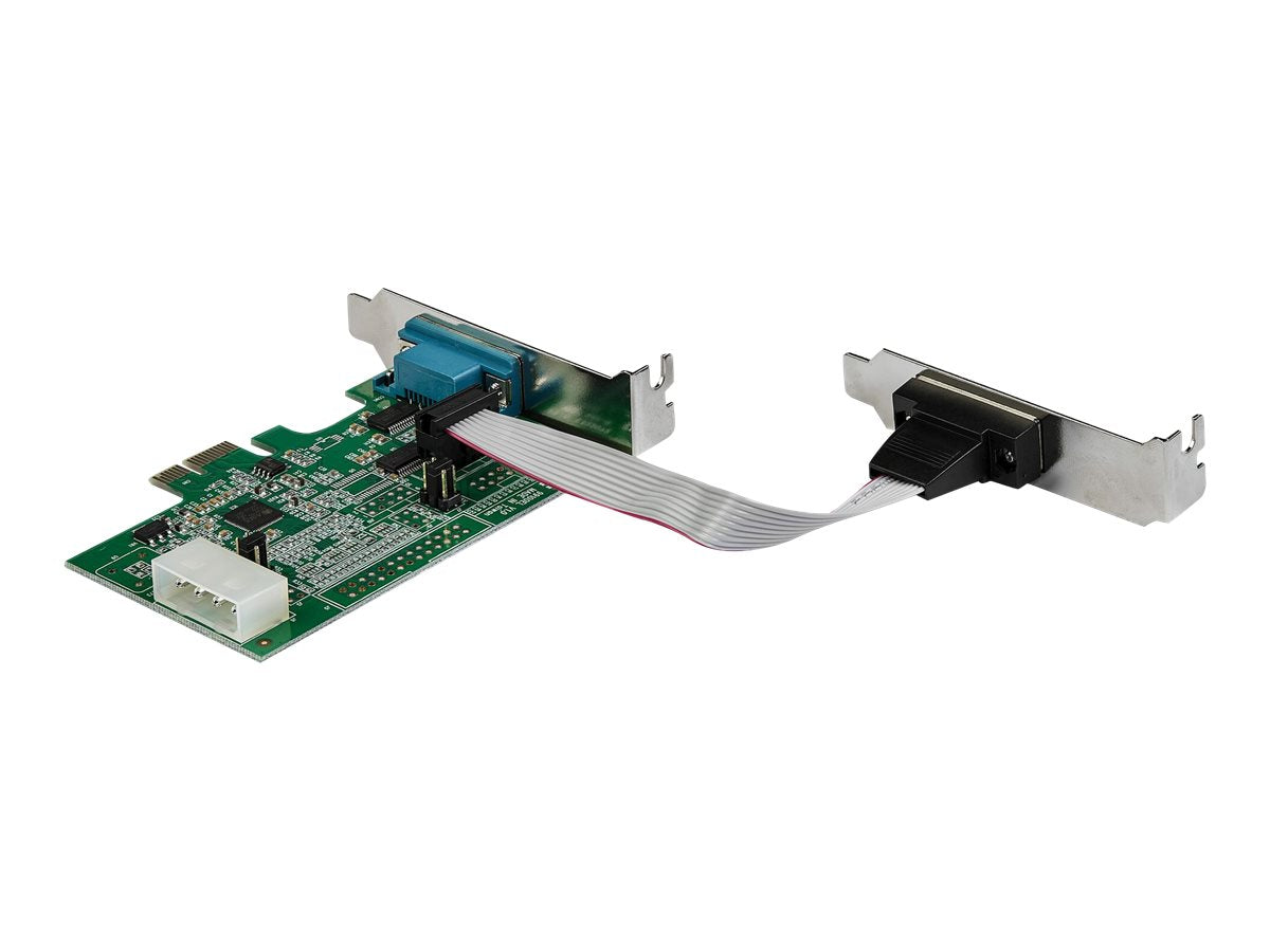Detailansicht der Anschlüsse der STARTECH.COM 2 Port Serielle Schnittstellenkarte PCIe