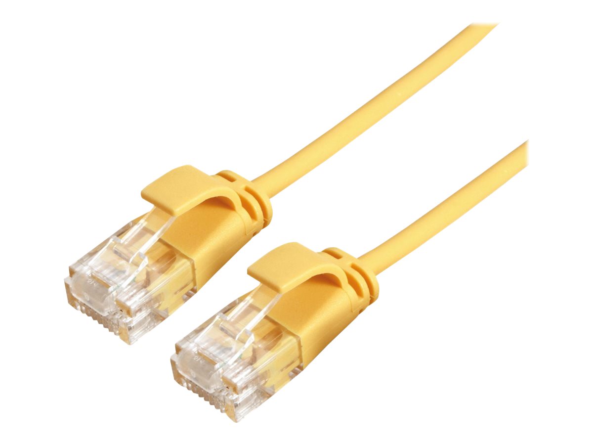ROLINE GREEN UTP Patchkabel Kat.6A Class EA LSOH slim gelb 0,15m - Vorderansicht