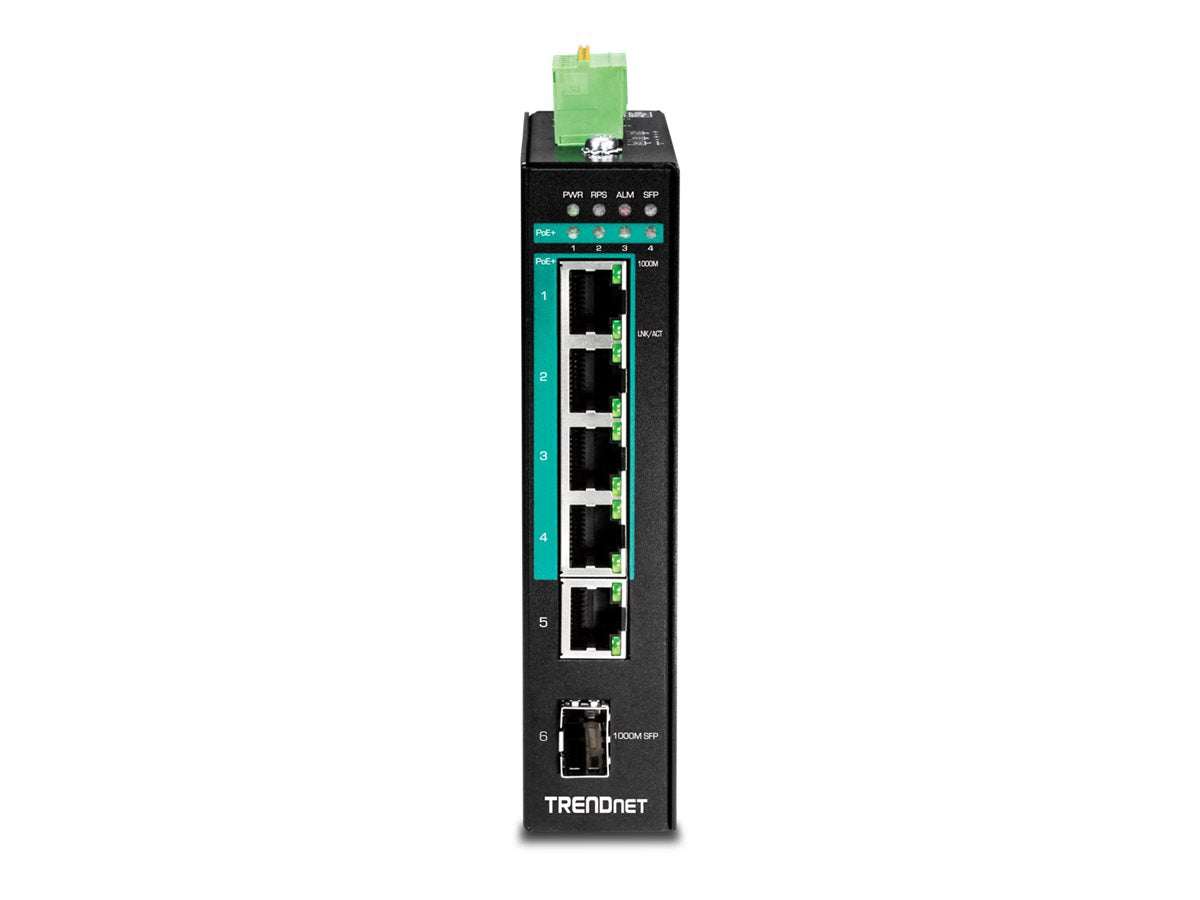 TRENDNET TI-PG541i 6-Port Switch PoE+ Seitenansicht