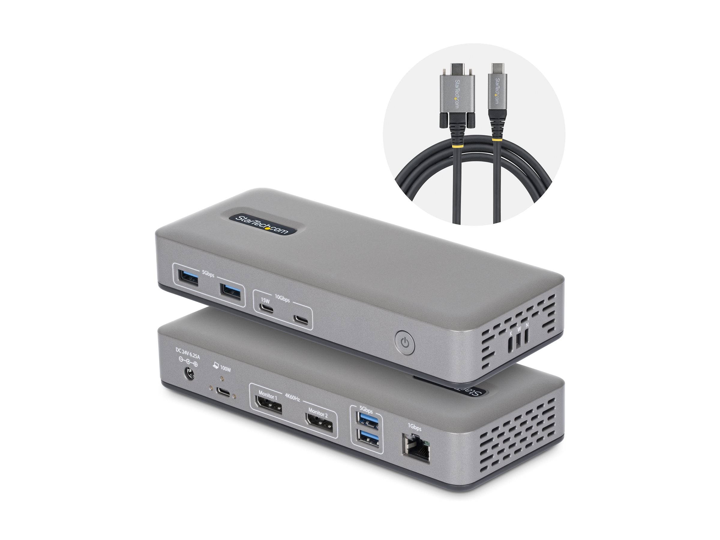 STARTECH.COM USB-C Dockingstation Dual 4K 60Hz DisplayPort MST Dock 100W Power Delivery Laptop-Ladung 1GbE treiberlos Windows