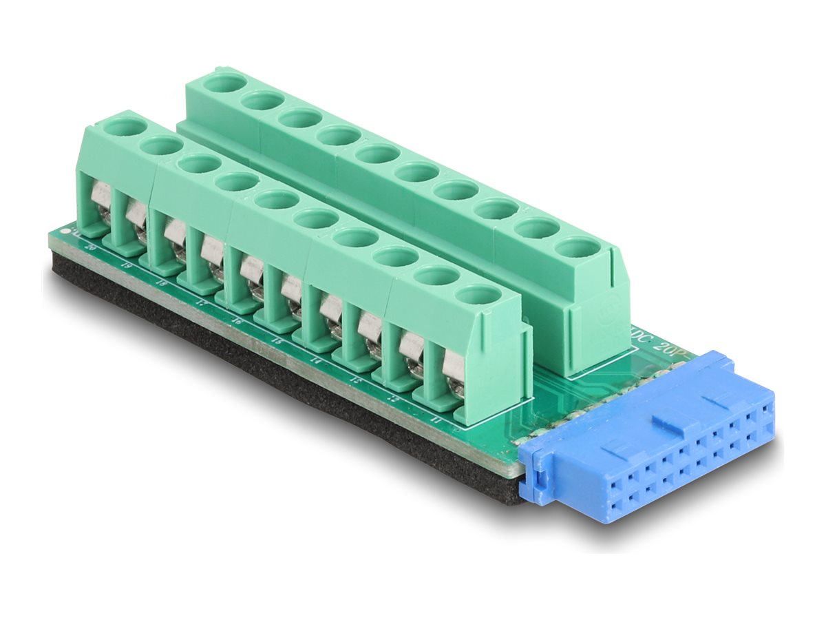 DELOCK USB Pfostenbuchse zu Terminalblock Adapter 20 Pin - Vorderansicht