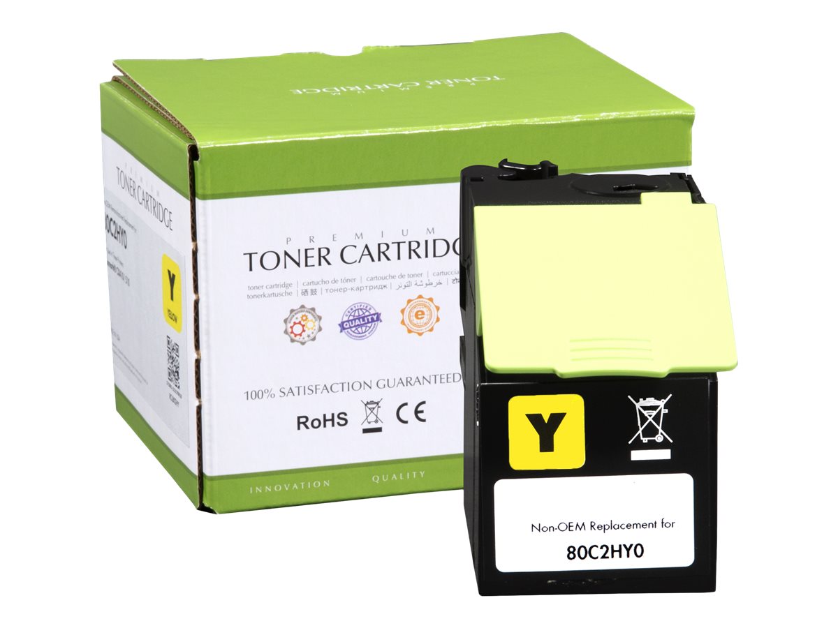 STATIC Tonerpatrone kompatibel mit Lexmark 80C2HY0 gelb - Vorderansicht