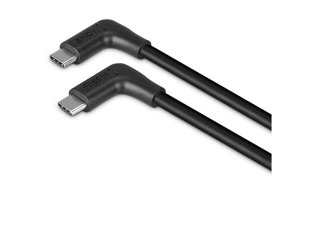 LINDY 1m USB 3.2 Typ C Kabel 2 x 90 gewinkelt - Detailansicht