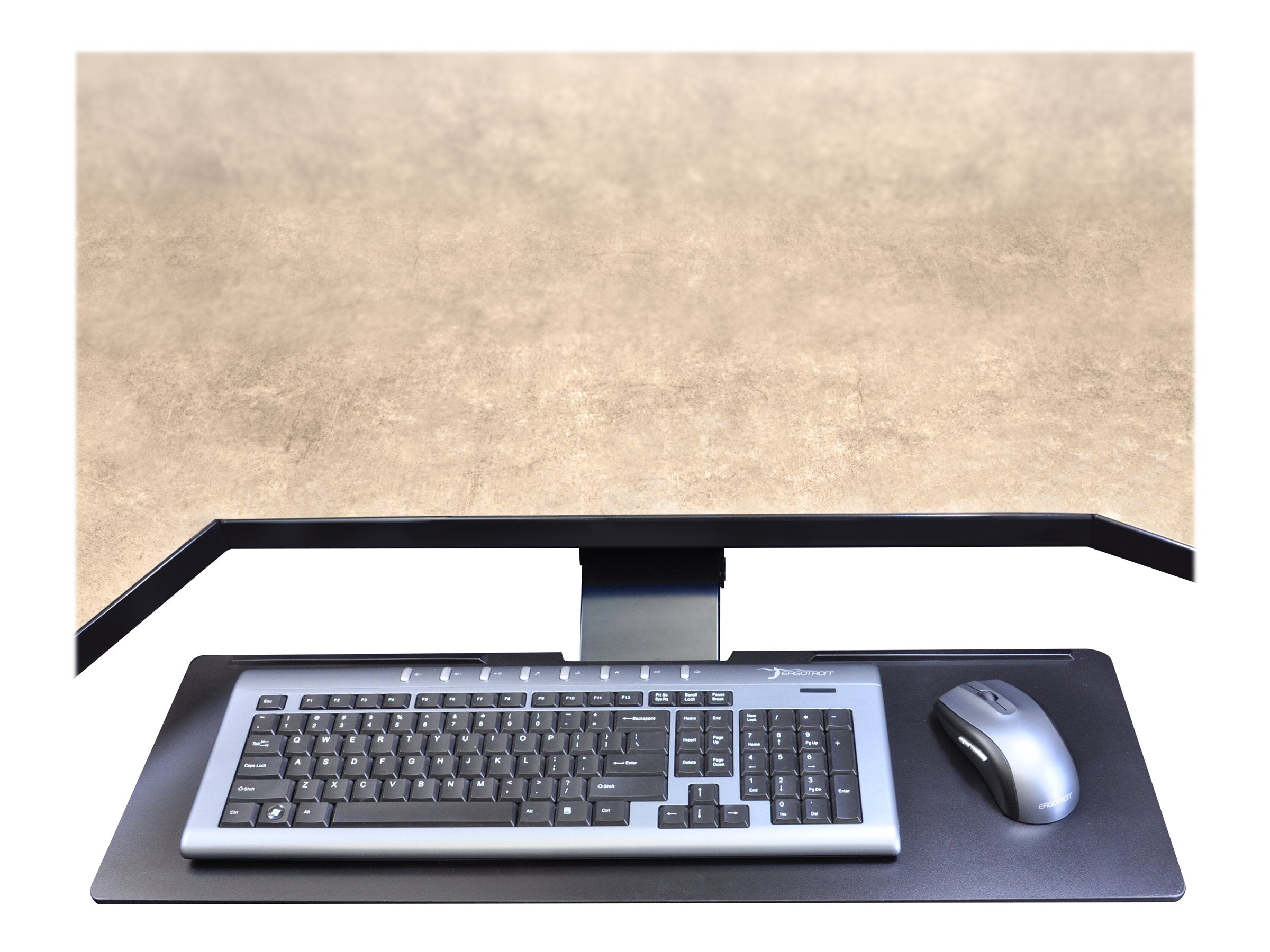 Vorderansicht ERGOTRON Neo-Flex Untertisch Tastaturschwenkarm schwarz