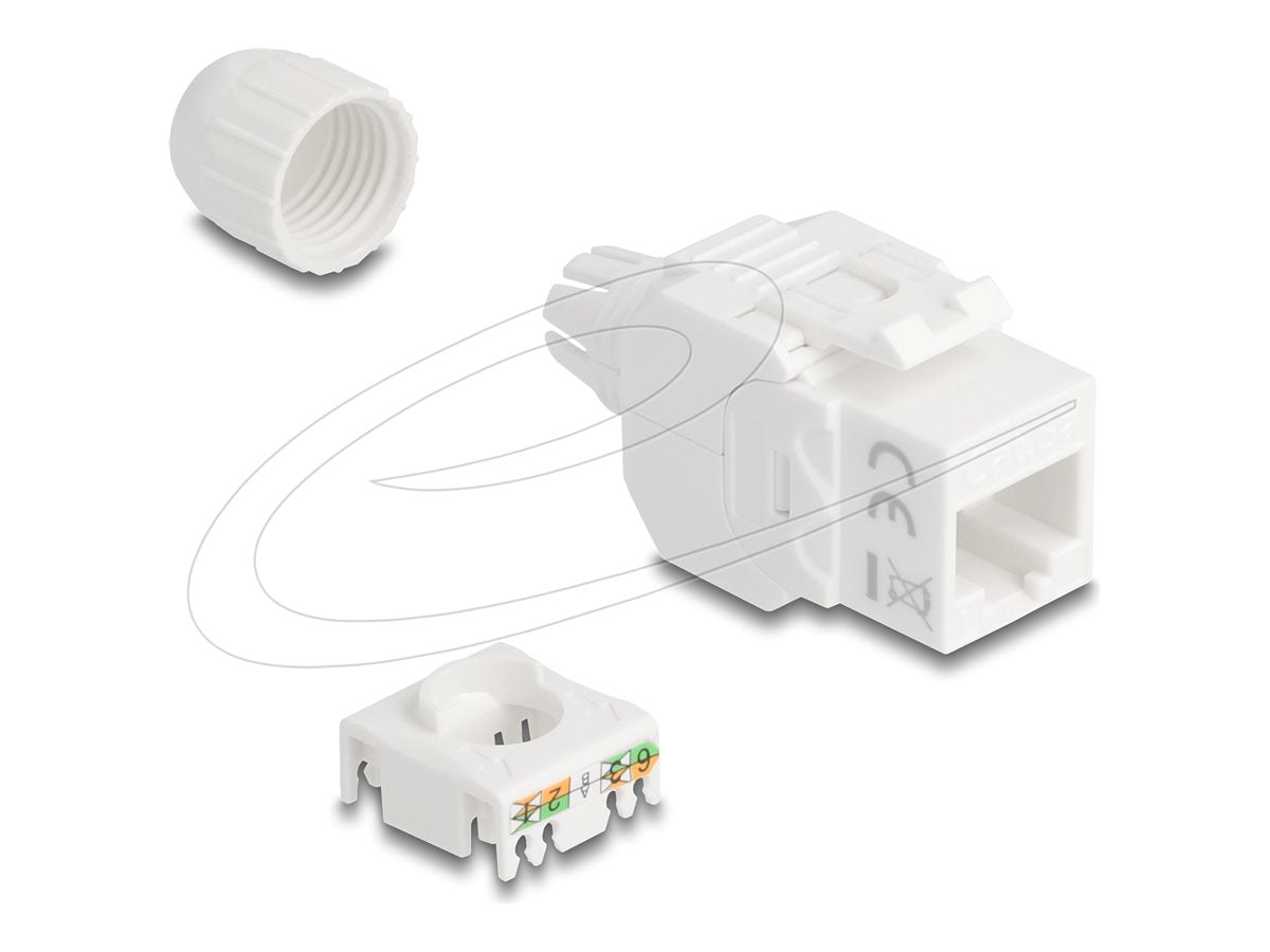 DELOCK Keystone Modul RJ45 Buchse zu LSA Cat.6A UTP 180 werkzeugfrei - Vorderansicht