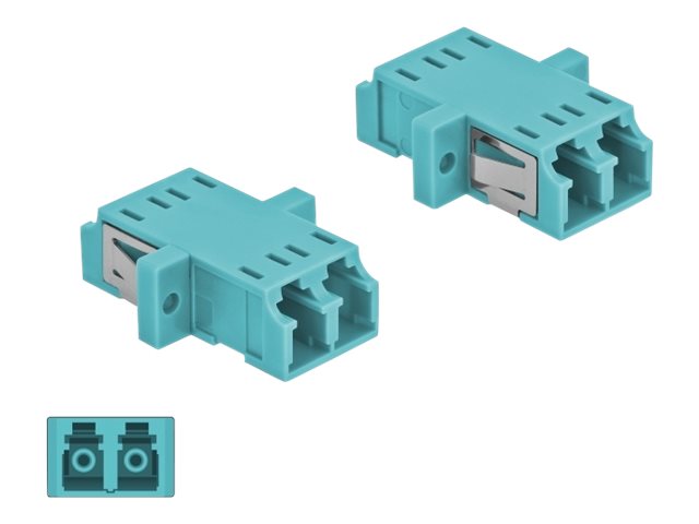 DELOCK LWL Kupplung LC Duplex Buchse Vorderansicht