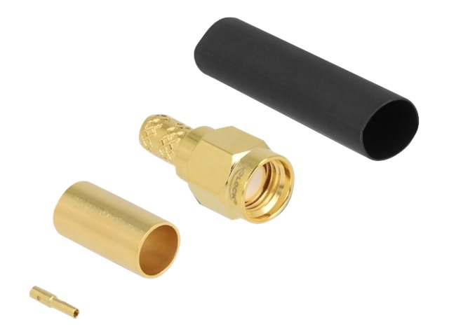 DELOCK RP-SMA Stecker zum Crimpen LMR200 - Vorderansicht