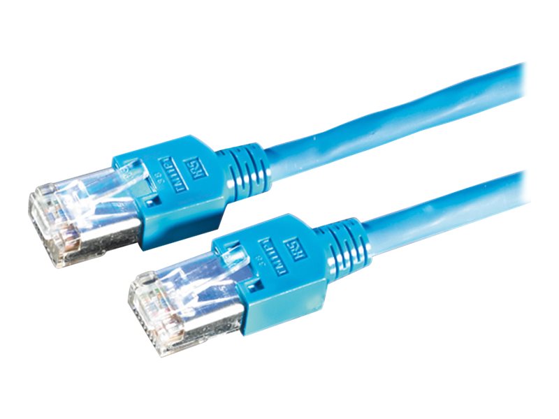 Vorderansicht des SECOMP KERPEN ICT MegaLine Patchkabel Cat.5e SF/U crossover 1m blau