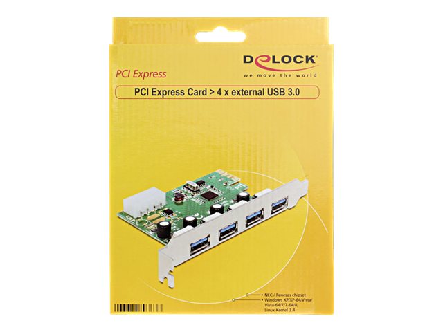 DELOCK PCIe USB 3.0 4 Port NEC-Chipset Vorderansicht