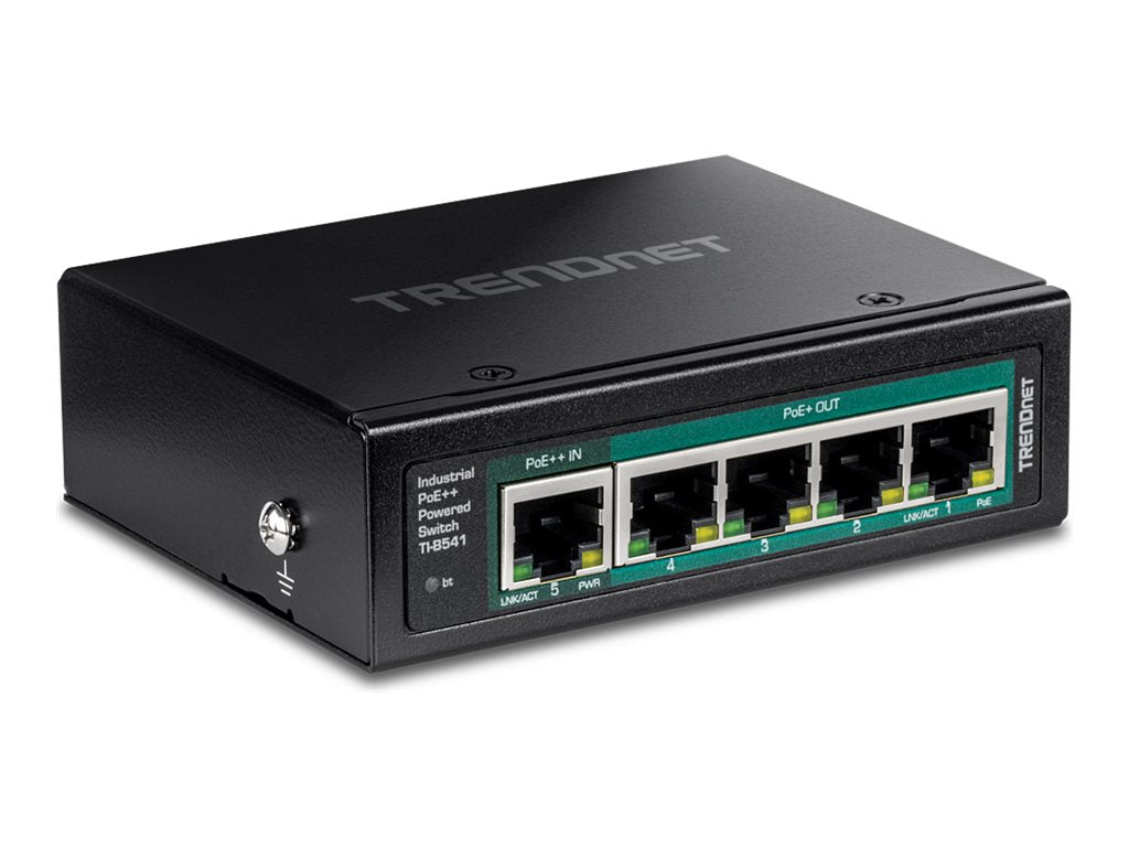 TRENDNET TI-B541 5-Port DIN-Rail Switch PoE++ Powered - Vorderansicht