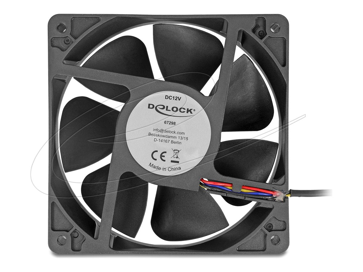 DELOCK Axiallufter 12 V DC 120 x 120 x 38mm schwarz - Vorderansicht