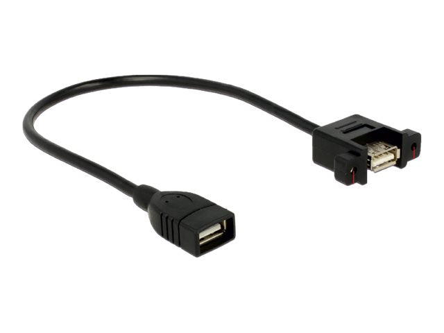 DELOCK Kabel USB 2.0 A Buchse > USB 2.0 A Buchse zum Einbau 0,25 m - Vorderansicht