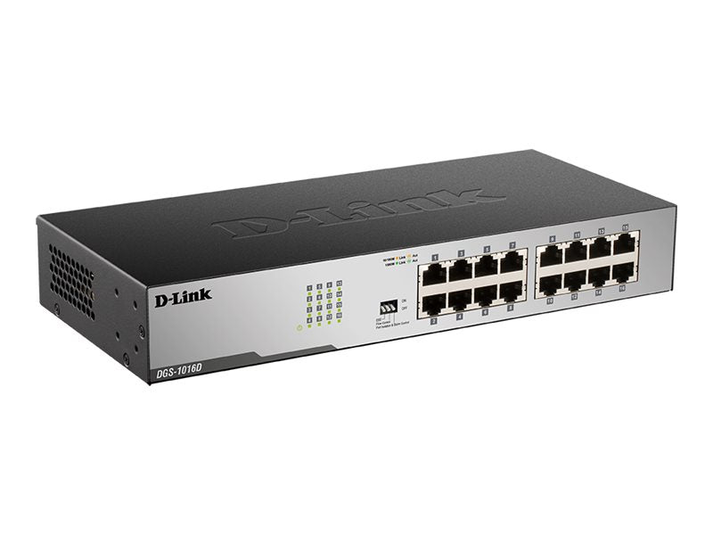 D-LINK DGS-1016D 16-Port Layer 2 unmanaged Gigabit Switch Vorderansicht