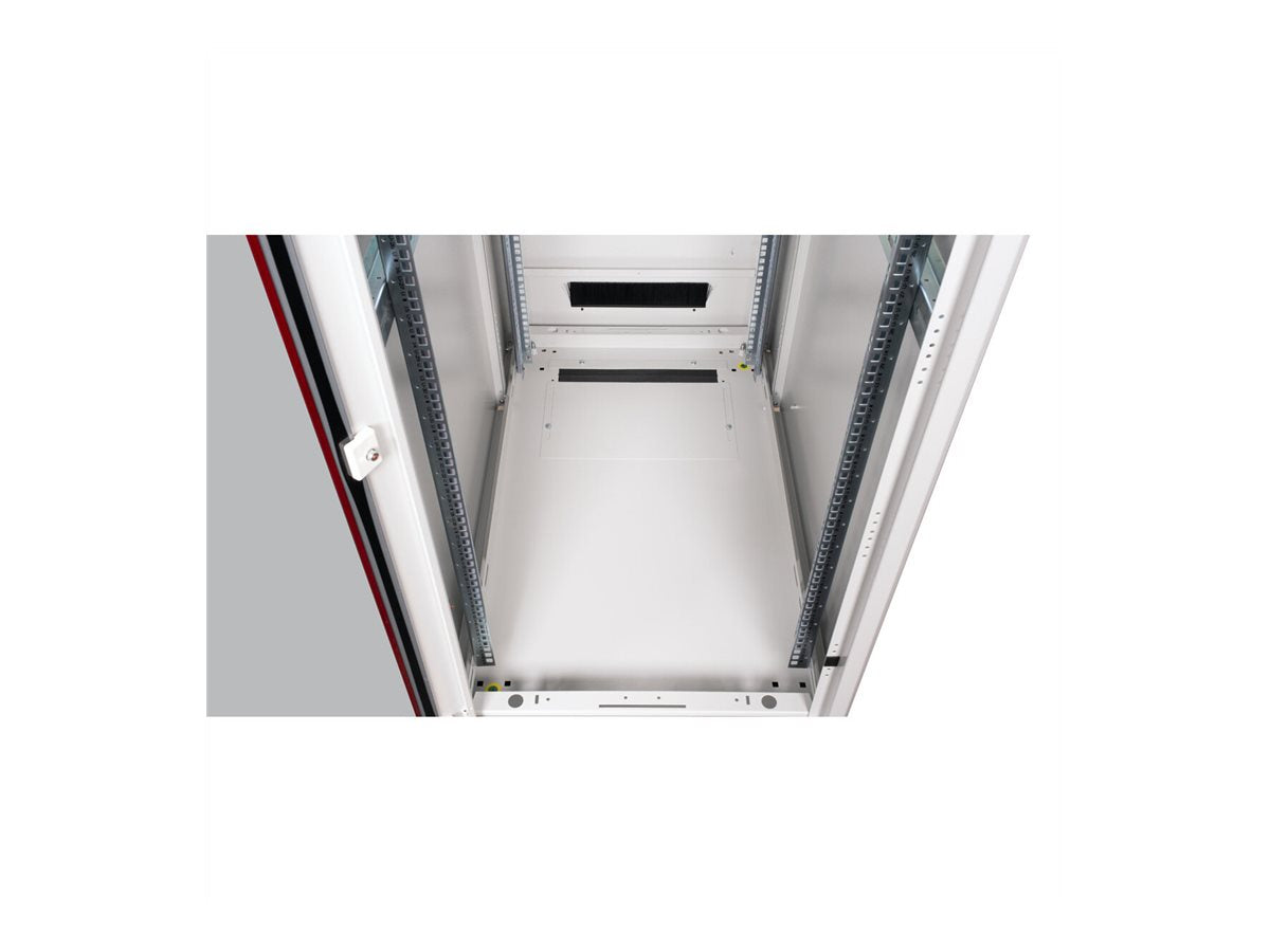 ROLINE Netzwerkschrank Pro 48,26cm 19Zoll 42 HE 600x1000 BxT Glastür grau - Detailansicht der Glastür