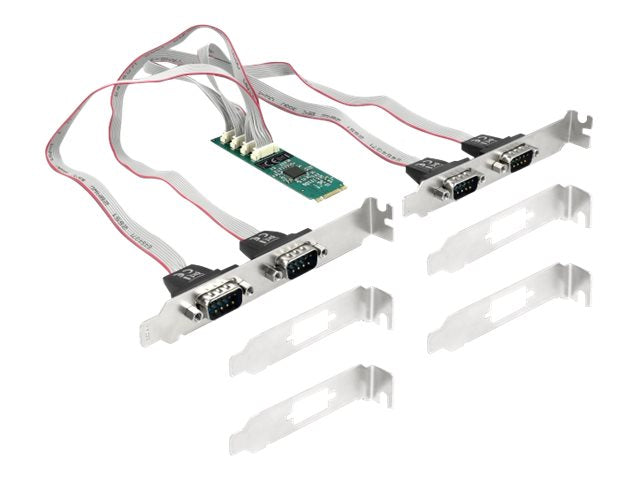 DELOCK M.2 Karte zu 4 x Seriell RS-232 DB9 - Vorderansicht