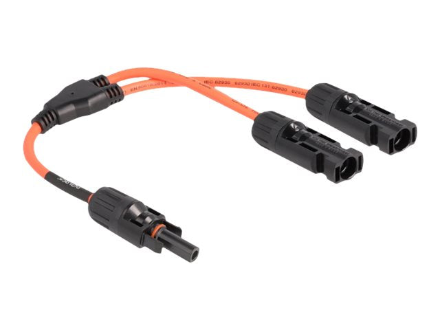 DELOCK DL4 Solar Splitter Kabel 1 x Buchse zu 2 x Stecker 30cm rot - Vorderansicht