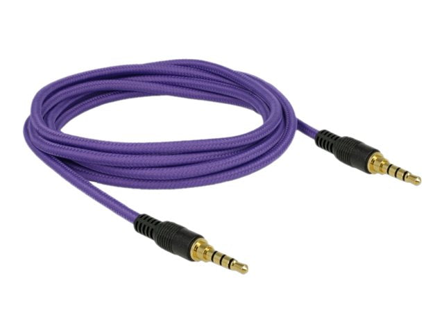DELOCK Klinkenkabel 3,5 mm 4 Pin Stecker 2 m violett - Vorderansicht