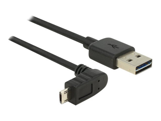 DELOCK Kabel EASY USB 2.0-A > EASY Micro-B oben/unten gewinkelt Stecker/Stecker 3 m - Vorderansicht