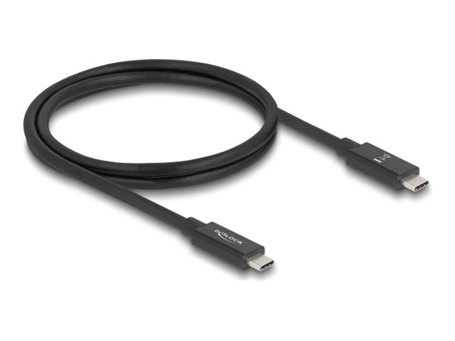 DELOCK USB 80 Gbps Kabel USB Type-C Stecker zu Stecker 16K 60 Hz PD 3.1 240 W E-Marker koaxial 1m schwarz
